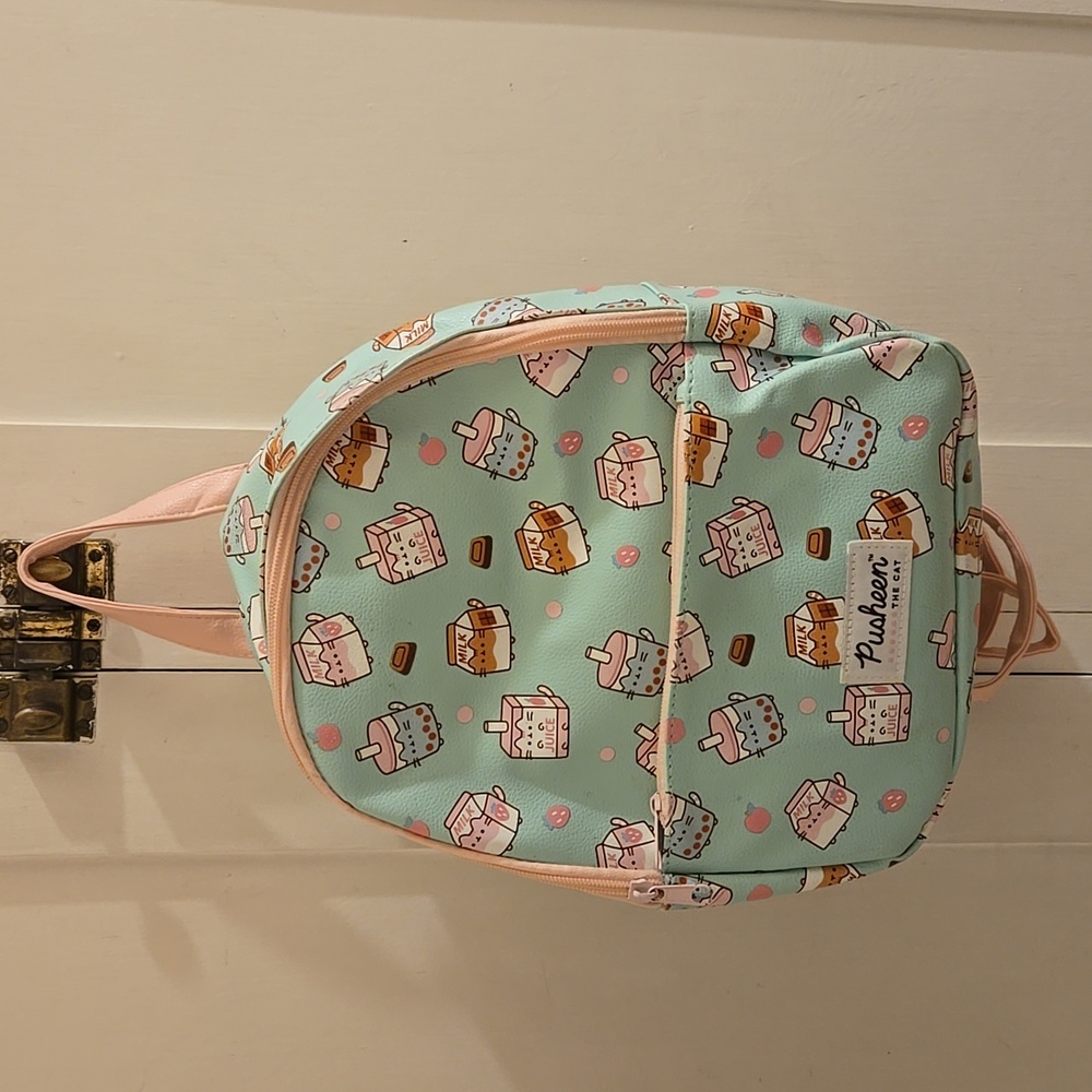Pusheen aqua and pink snack print mini backpack